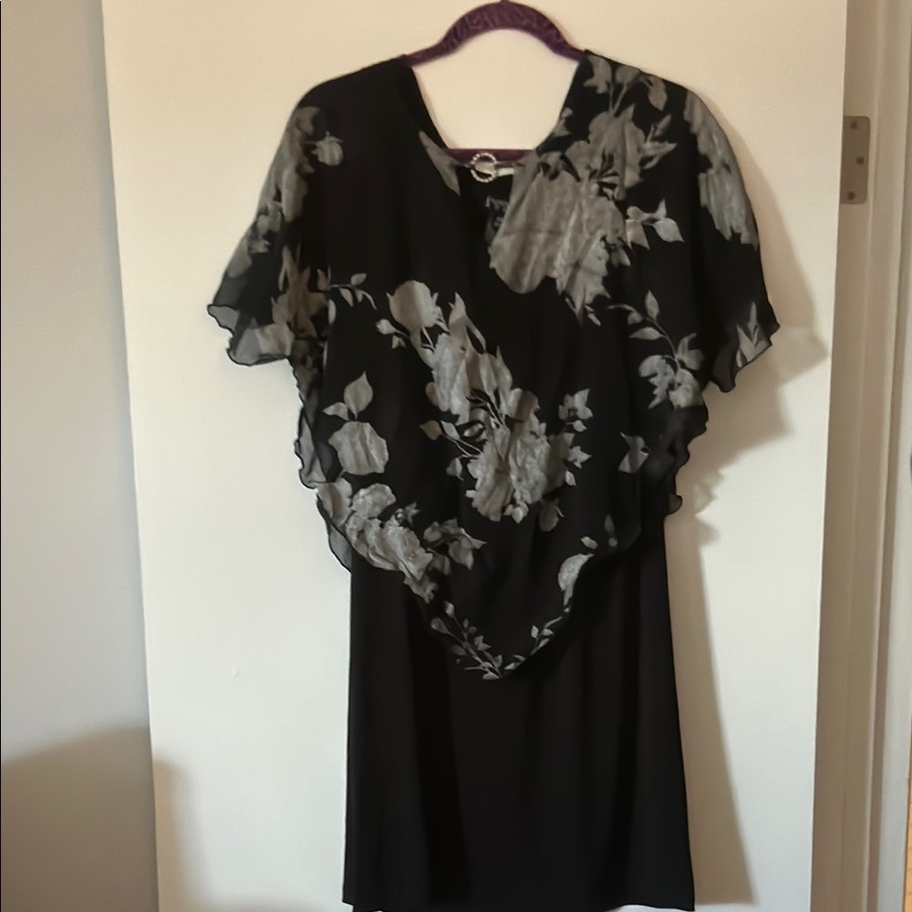 Enfocus Studio Black Asymmetrical Sundress V-Neck